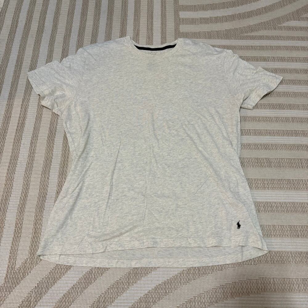 Polo Ralph Lauren Men's Medium Heather Light Gray T-Shirt Navy Pony